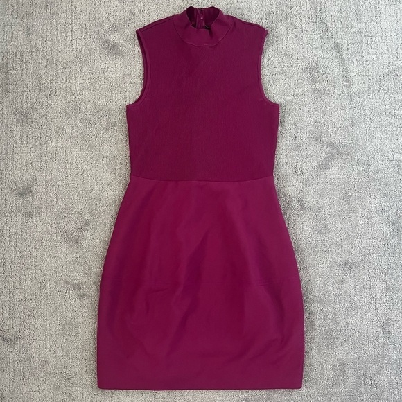 Halston Heritage Ribbed Fit & Flare Knee Length Dress - Picture 1 of 4